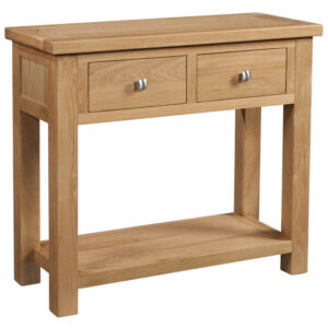 Dorchester Oak 2 Drawer Console Table Cabinet