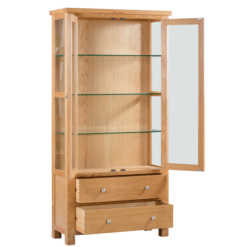 Dorchester Oak Glazed Display Cabinet with Glass Door - Image 2
