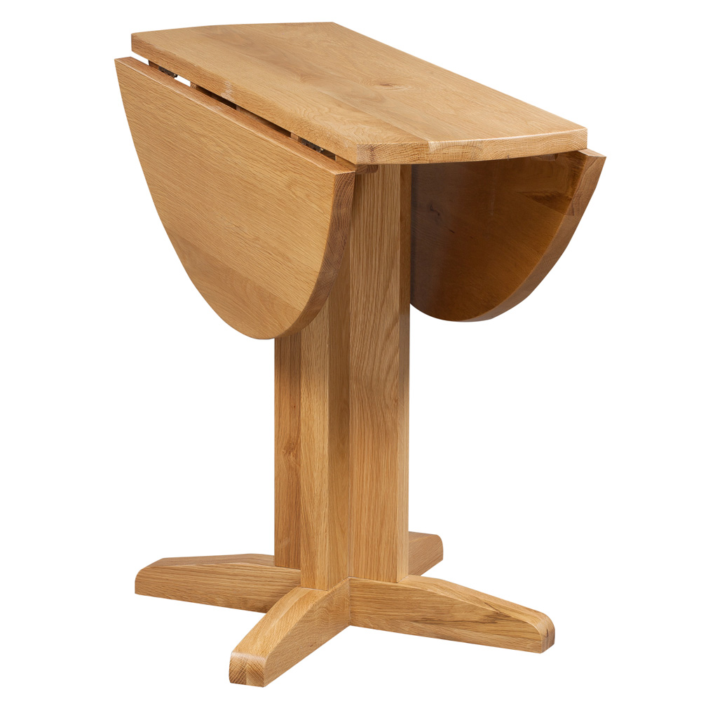 Dorchester Oak Drop Leaf Dining Table - Round Extendable