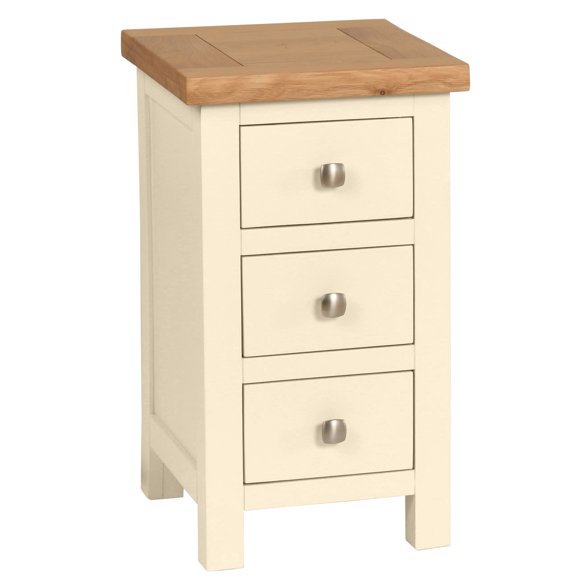 Dorchester Painted Compact 3 Drawer Bedside Cabinet