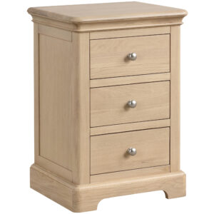 Lynton Oak 3 Drawer Bedside Cabinet