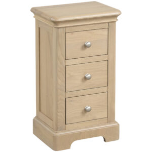 Lynton Oak Compact 3 Drawer Bedside Cabinet